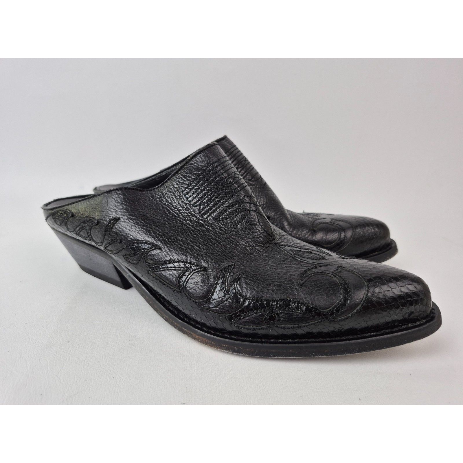 Golden Goose Women's Santiago Western Black Mule Slip On Booties Size 39